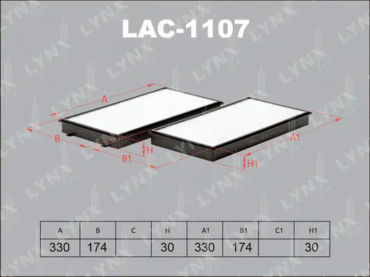 Filtre, air de l'habitacle LYNXAUTO LAC-1107