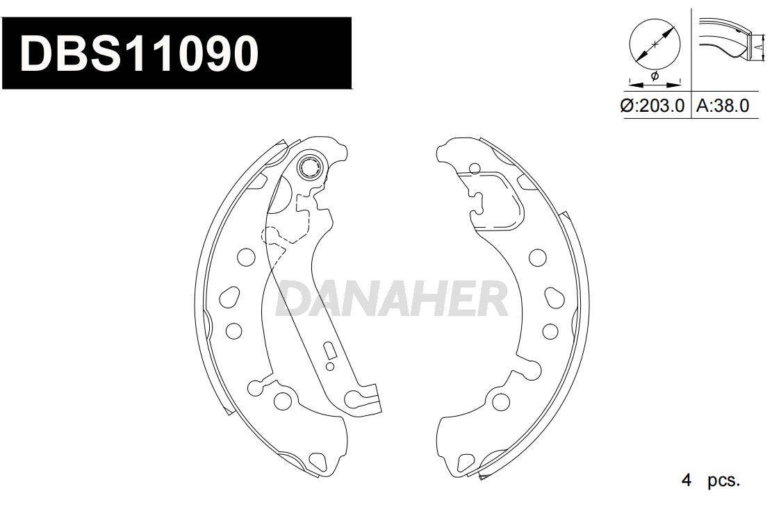 Jeu de mâchoires de frein DANAHER DBS11090