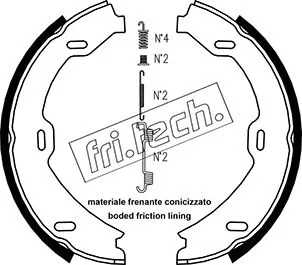 Jeu de mâchoires de frein, frein de stationnement fri.tech. 1052.128K