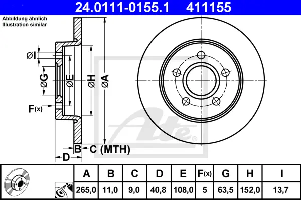 Disque de frein ATE-APAC 24.0111-0155.1