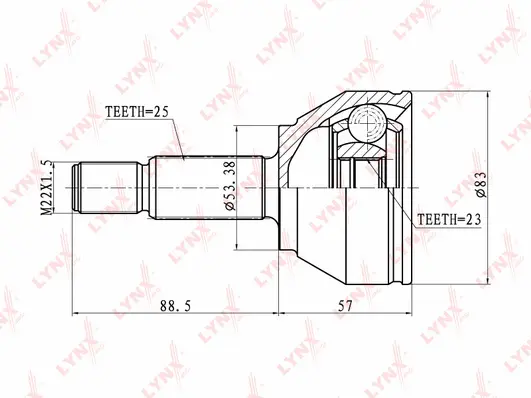Jeu de joints, arbre de transmission LYNXAUTO CO-2801
