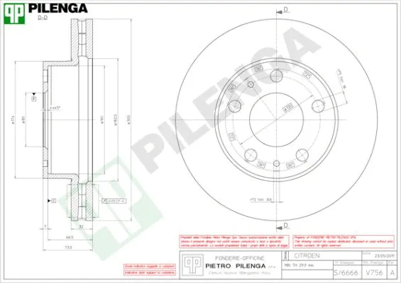 Disque de frein PILENGA V756