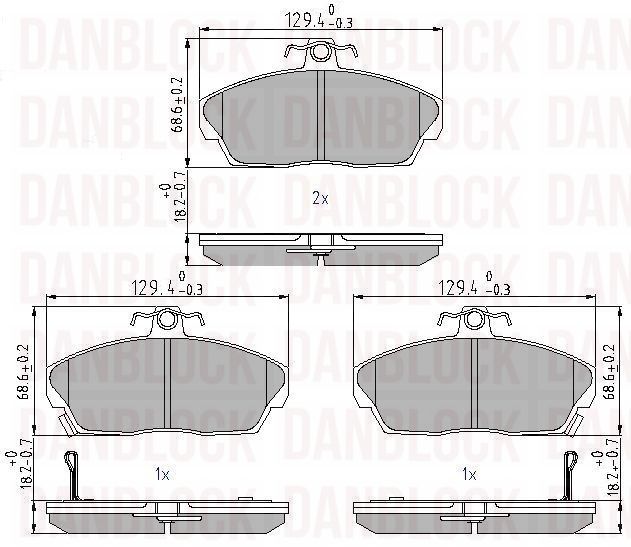 Kit de plaquettes de frein, frein à disque DANBLOCK DB 510083