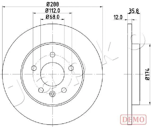 Disque de frein JAPKO 610908C