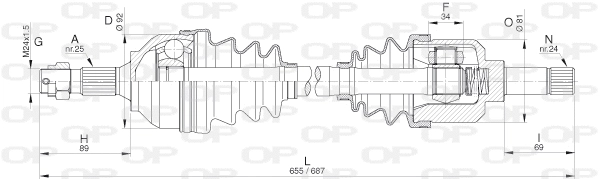 Arbre de transmission OPEN PARTS DRS6301.00