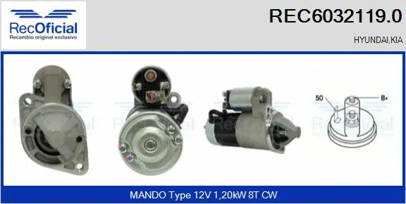 Démarreur RECOFICIAL REC6032119.0