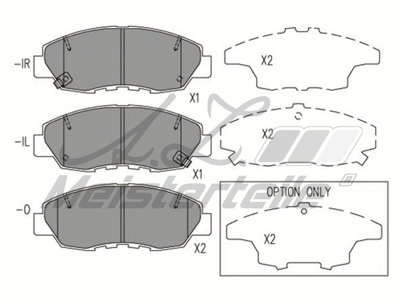 Kit de plaquettes de frein, frein à disque A.Z. Meisterteile AZMT-44-022-2097