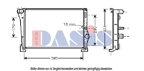 Radiateur, refroidissement du moteur AKS DASIS 300002N