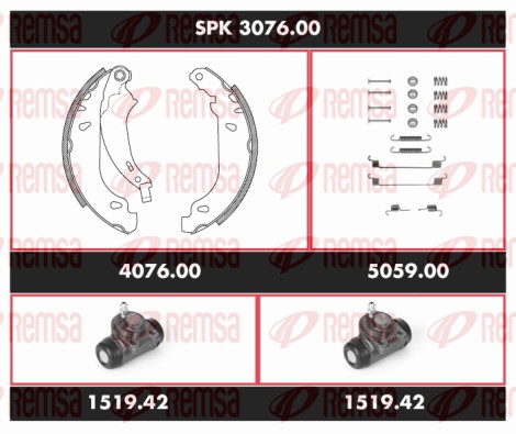 Kit de freins, freins à tambours REMSA SPK 3076.00