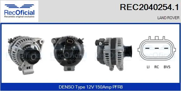 Alternateur RECOFICIAL REC2040254.1