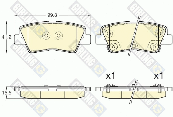Kit de plaquettes de frein, frein à disque GIRLING 6135375