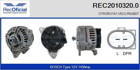 Alternateur RECOFICIAL REC2010320.0