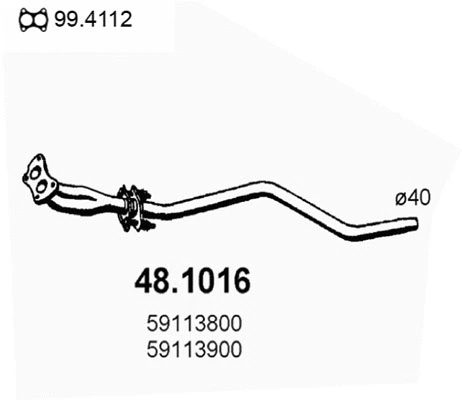 Tuyau d'échappement ASSO 48.1016