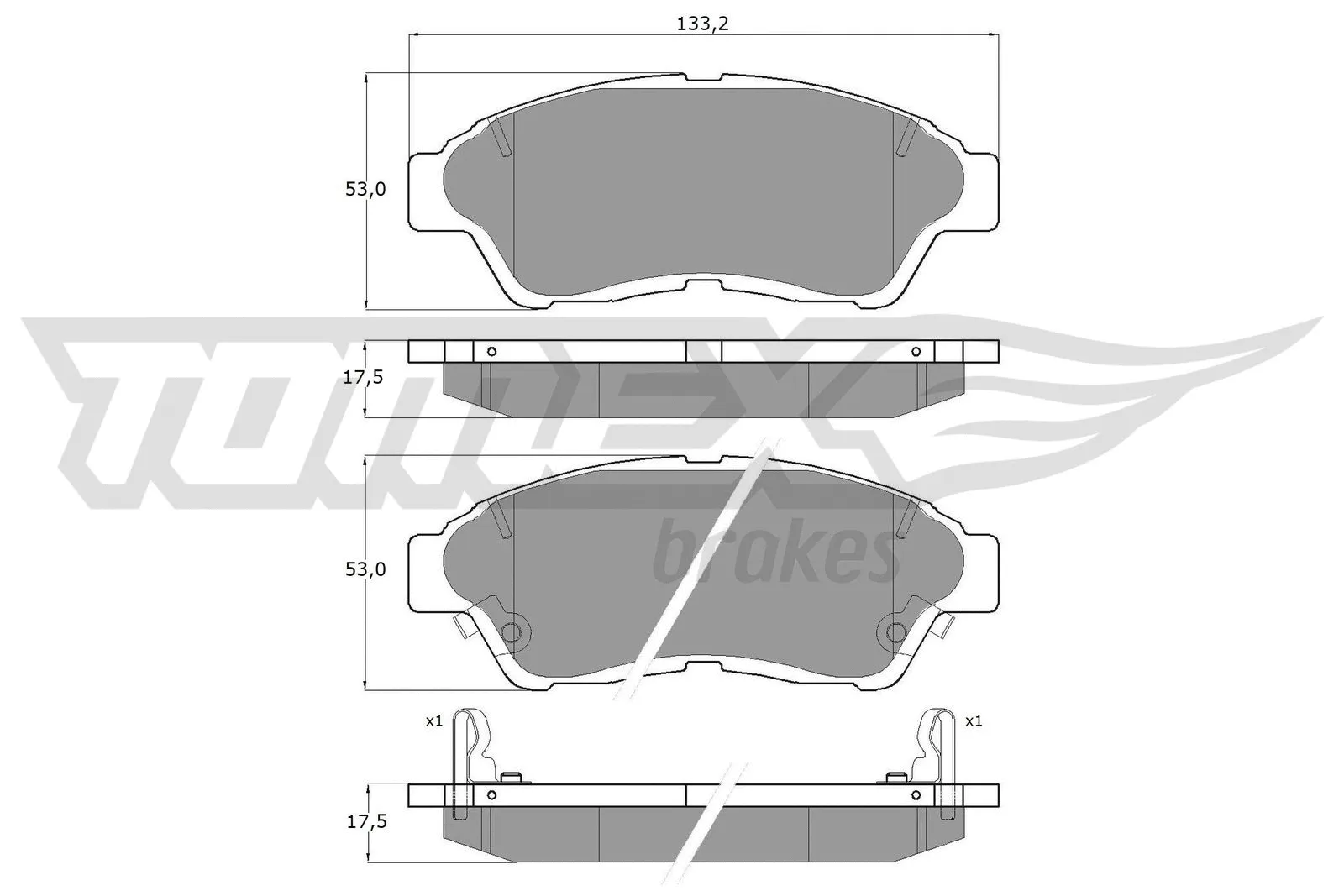 Kit de plaquettes de frein, frein à disque TOMEX Brakes TX 10-96