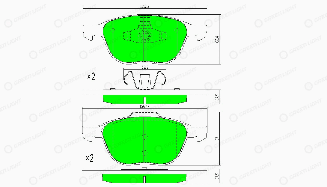 Kit de plaquettes de frein, frein à disque Automotive Adriado GLBP0012