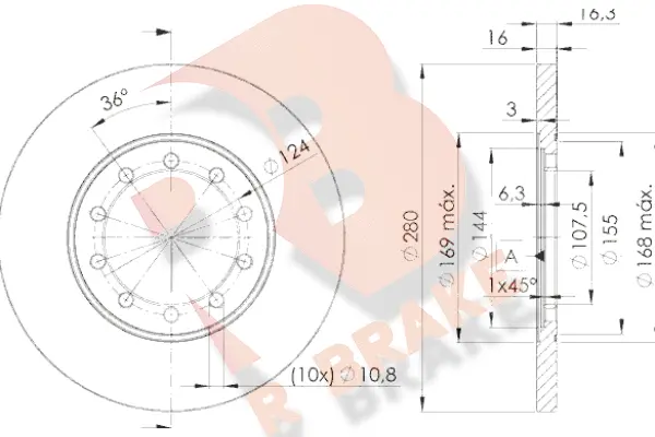 Disque de frein R BRAKE 78RBD25631
