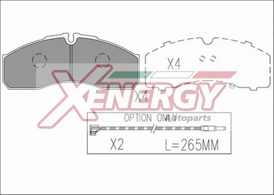 Kit de plaquettes de frein, frein à disque AP XENERGY X41262