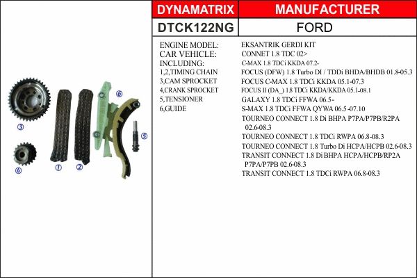 Kit de distribution par chaîne DYNAMATRIX DTCK122NG