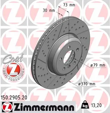 Disque de frein ZIMMERMANN 150.2905.20