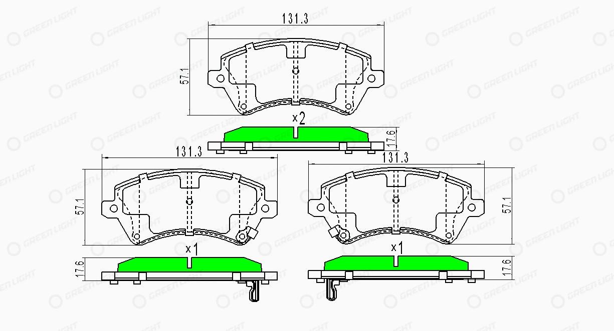 Kit de plaquettes de frein, frein à disque Automotive Adriado GLBP0290