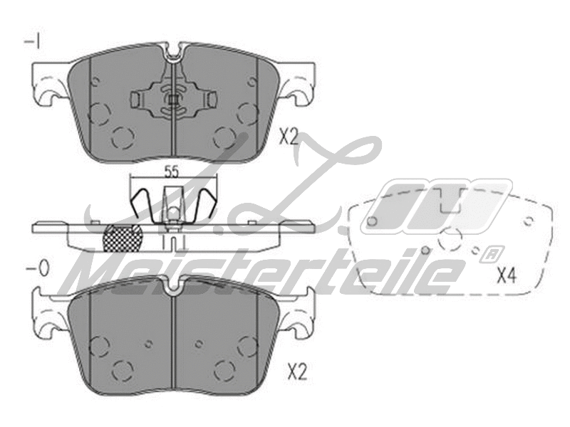 Kit de plaquettes de frein, frein à disque A.Z. Meisterteile AZMT-44-022-2023
