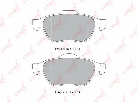 Kit de plaquettes de frein, frein à disque LYNXAUTO BD-6316