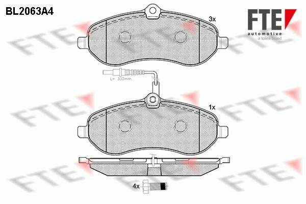 Kit de plaquettes de frein, frein à disque FTE 9010646