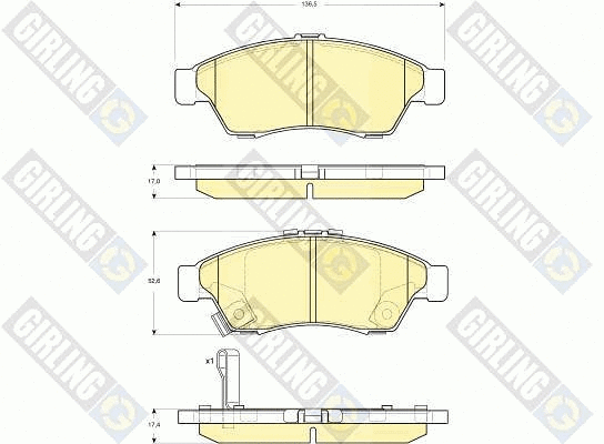 Kit de plaquettes de frein, frein à disque GIRLING 6132909