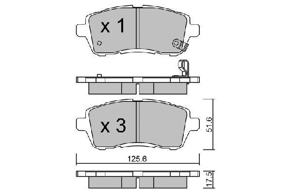 Kit de plaquettes de frein, frein à disque AISIN BPFO-1002