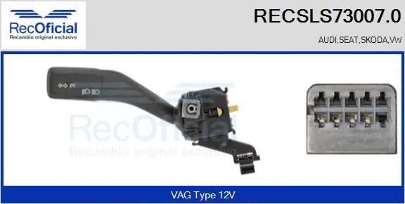 Commutateur de colonne de direction RECOFICIAL RECSLS73007.0