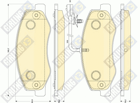 Kit de plaquettes de frein, frein à disque GIRLING 6118859