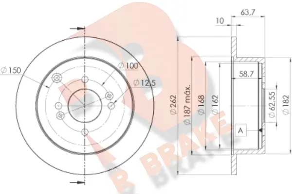 Disque de frein R BRAKE 78RBD25102