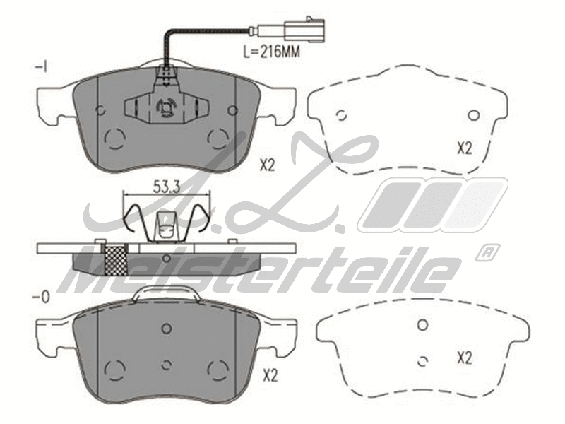 Kit de plaquettes de frein, frein à disque A.Z. Meisterteile AZMT-44-022-2050