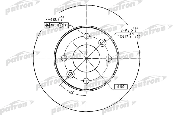 Disque de frein PATRON PBD1016