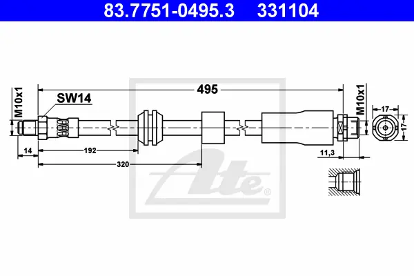 Flexible de frein ATE-APAC 83.7751-0495.3