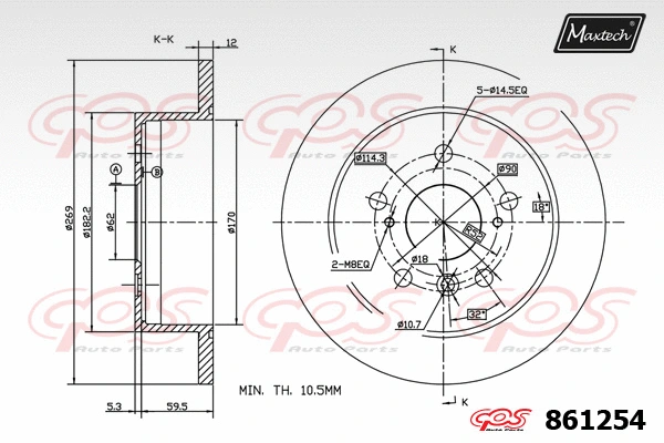 Disque de frein MAXTECH 861254
