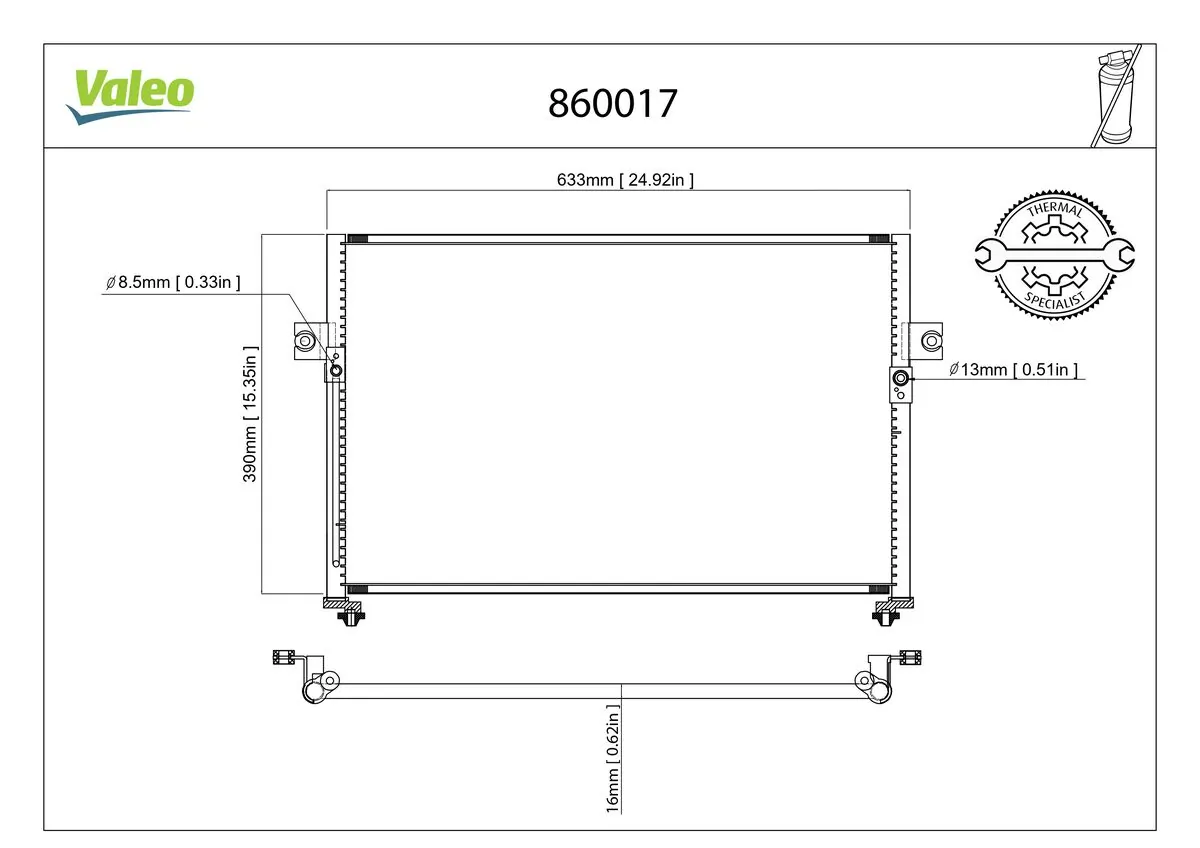 Condenseur, climatisation VALEO 860017