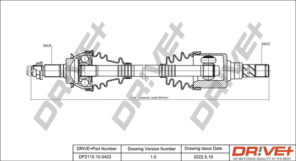Arbre de transmission Dr!ve+ DP2110.10.0423