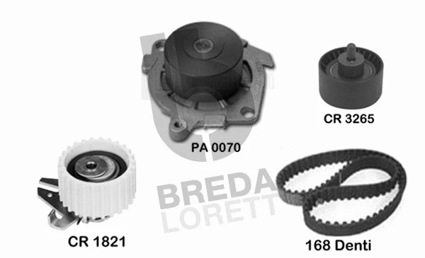 Pompe à eau + kit de courroie crantée BREDA LORETT KPA0096A