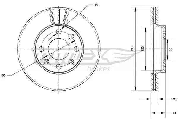 Disque de frein TOMEX Brakes TX 70-08