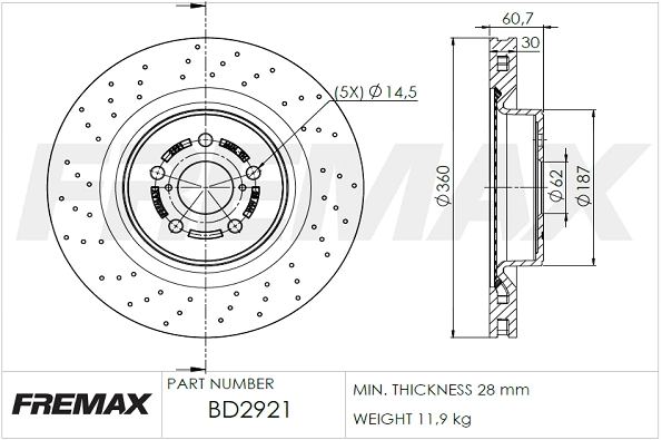 Disque de frein FREMAX BD-2921