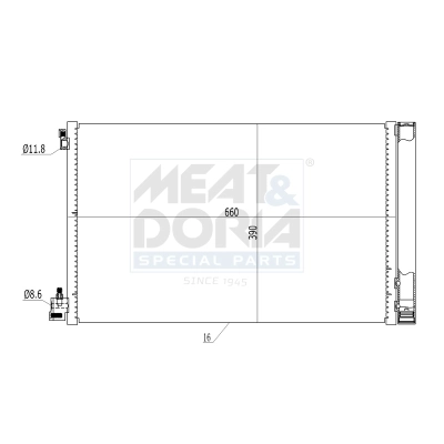 Condenseur, climatisation MEAT & DORIA 991057