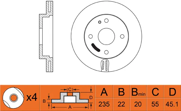 Disque de frein FIT FR0426V
