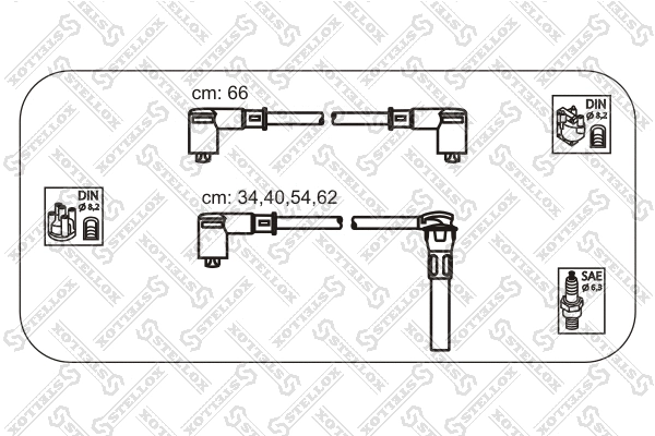 Kit de câbles d'allumage STELLOX 10-38518-SX