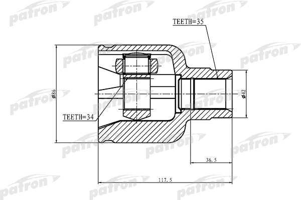 Jeu de joints, arbre de transmission PATRON PCV1228