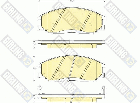 Kit de plaquettes de frein, frein à disque GIRLING 6132579