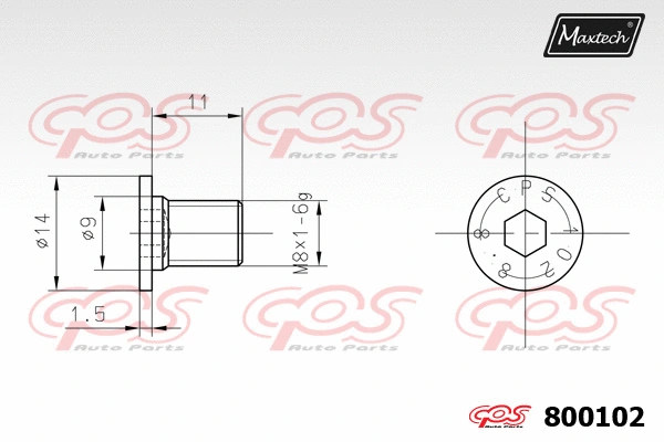 Vis, disque de frein MAXTECH 800102