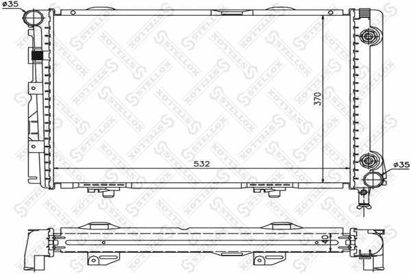 Radiateur, refroidissement du moteur STELLOX 10-25333-SX
