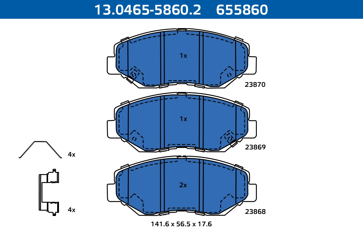 Kit de plaquettes de frein, frein à disque ATE-APAC 13.0465-5860.2