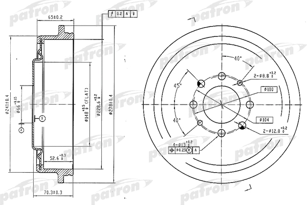 Tambour de frein PATRON PDR1156